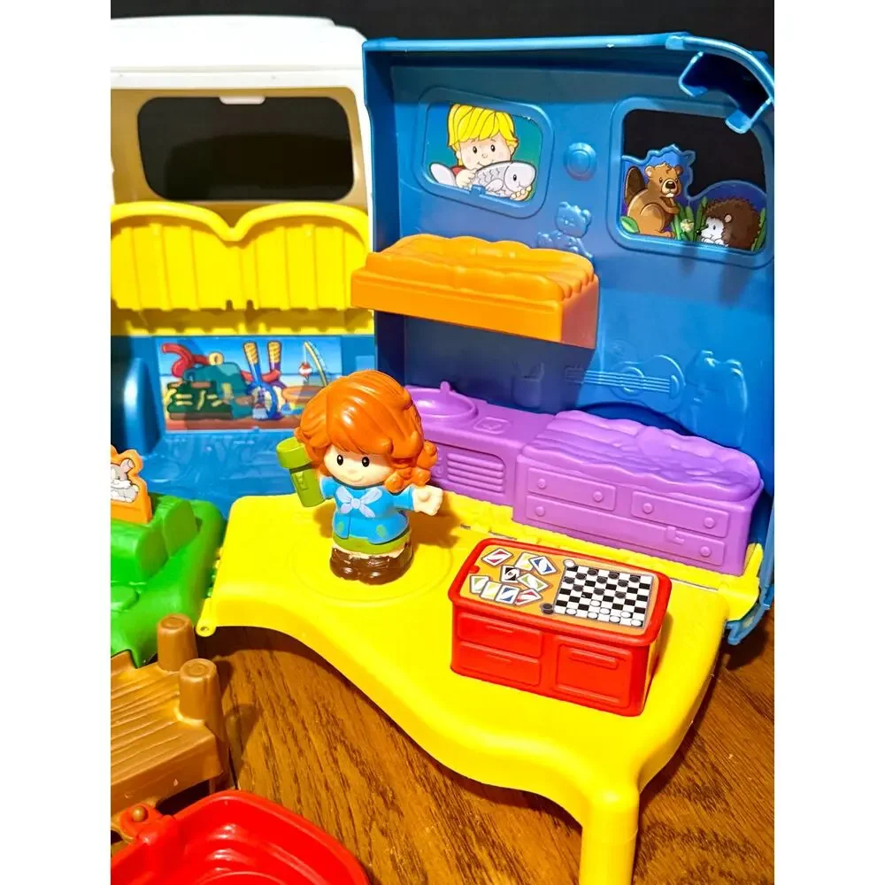 Fisher Price Little People Songs & Sounds Camper RV 2 kids boat cooler lights